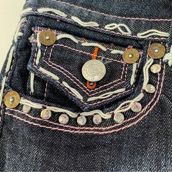 Miss Chic Jeans Rhinestone Straight Leg Jeans Size 9 - Picture 8 of 8
